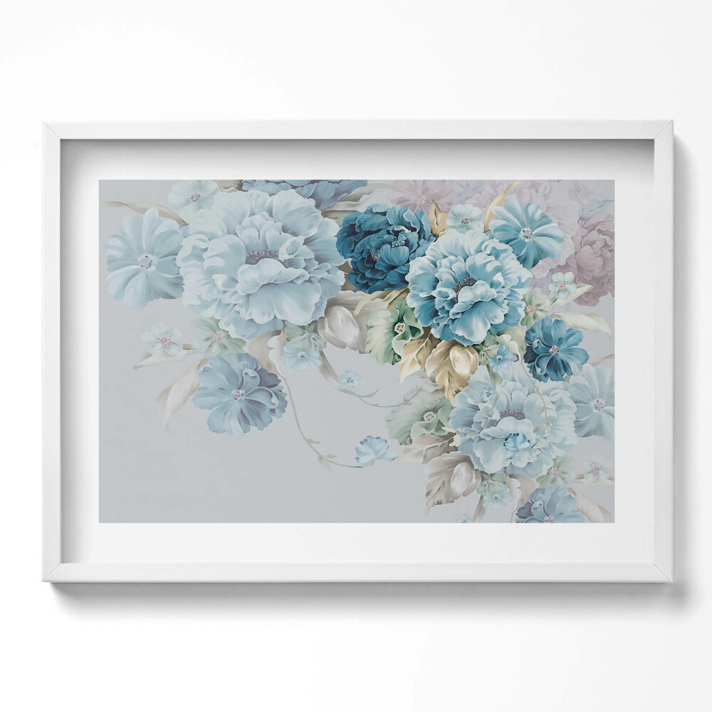 Kép keretben Virágmotívum pasztell színekben