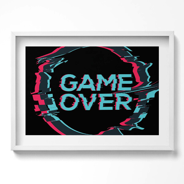Kép keretben Digitális stílusú "Game Over" felirat