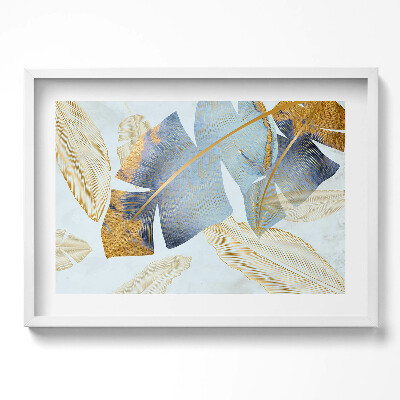 Kép keretben Levélminták és arany részletek