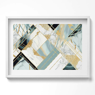 Kép keretben Absztrakt márvány mintázat arany részletekkel