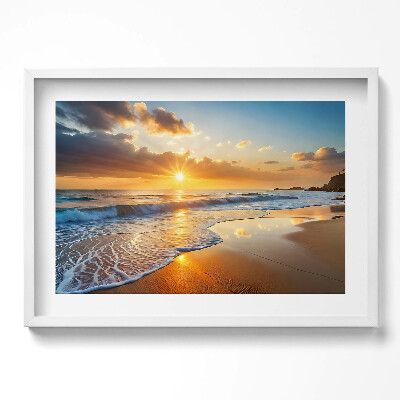Kép keretben Naplemente a tengerparton