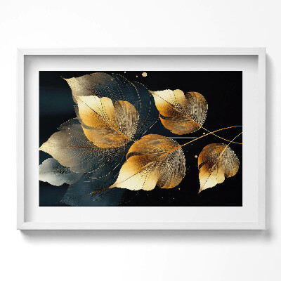 Kép keretben Arany levelek absztrakt kompozíciója