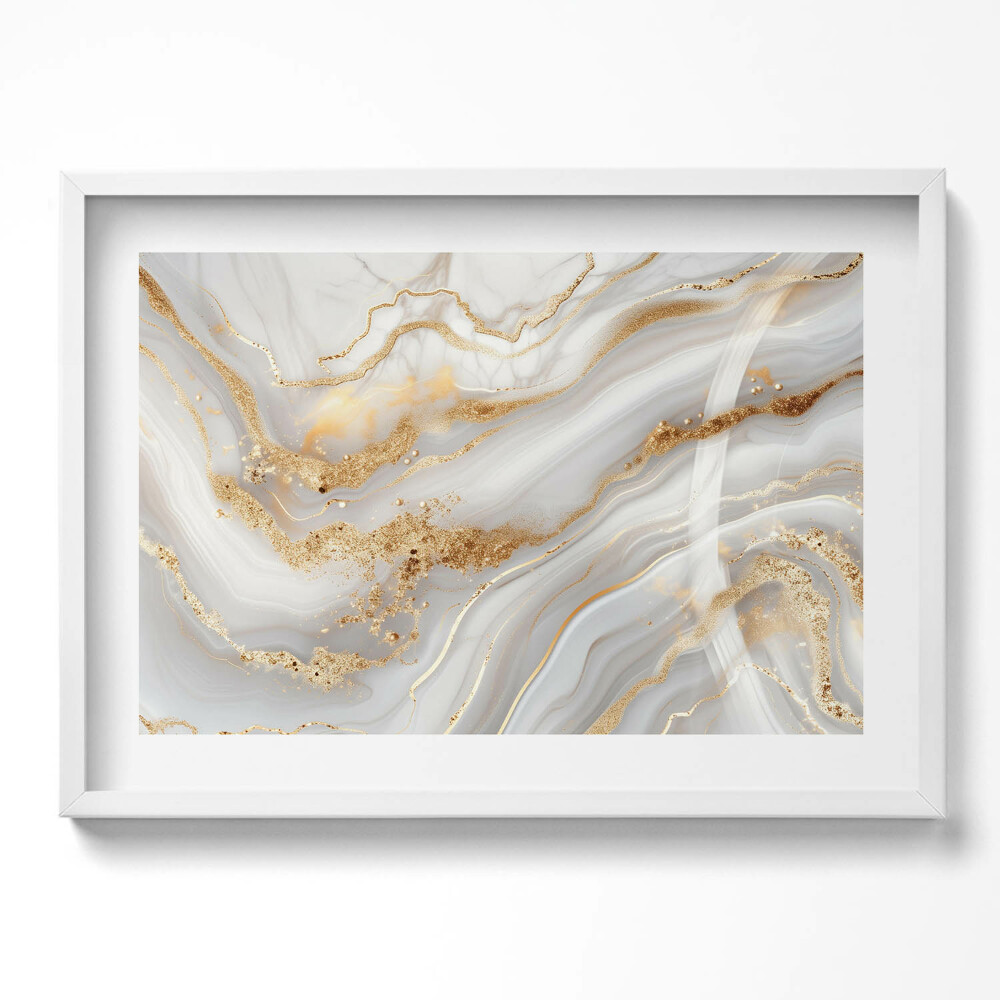 Kép keretben Absztrakt arany és szürke mintázat