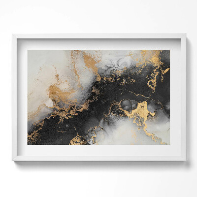 Kép keretben Absztrakt arany és fekete minták