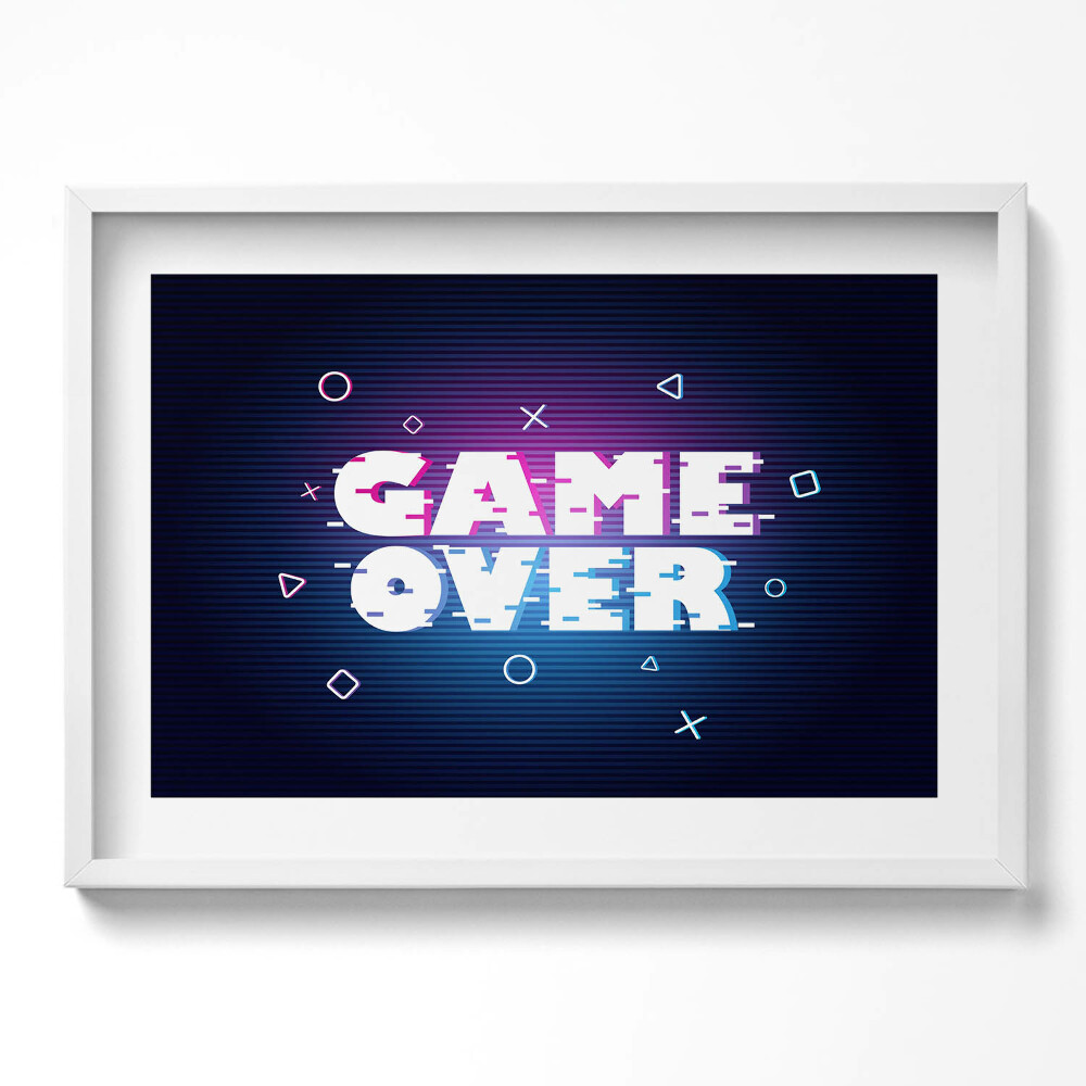 Kép keretben Játék vége felirat retro stílus