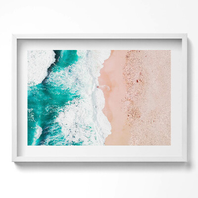 Kép keretben Tengerparti táj kék víz és homok