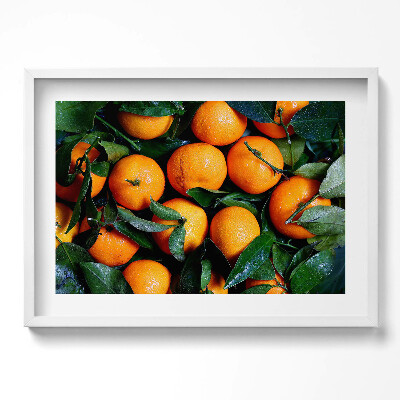 Kép keretben Narancsok zöld levelekkel