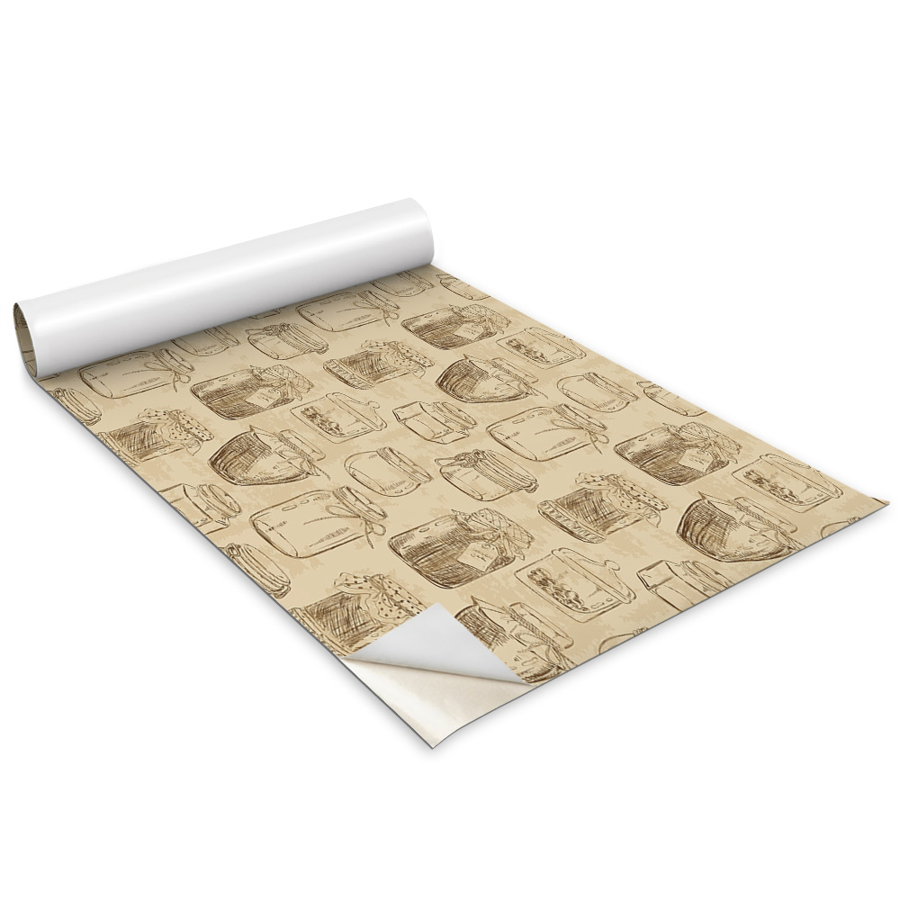 Dekoratív bútor matrica Befőttesüvegek barna alapon