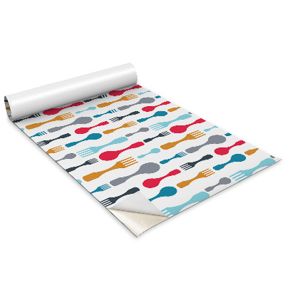 Dekoratív bútor matrica Színes evőeszközök