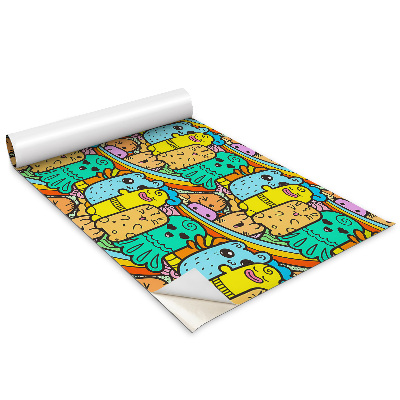 Dekoratív bútor matrica Színes vidám szörnyek