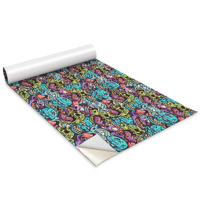 Dekoratív bútor matrica Színes zombik