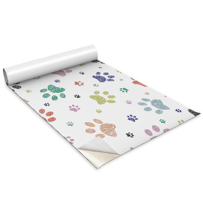 Dekoratív bútor matrica Aranyos színes kutyamancsok