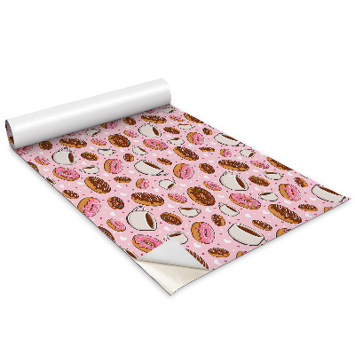 Dekoratív bútor matrica Rajzfilmes fánk és kávé