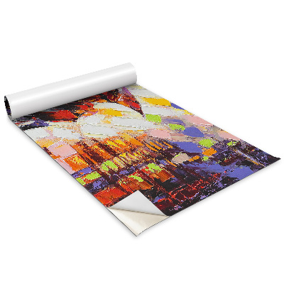 Dekoratív bútor matrica Festett pár egy esernyő alatt