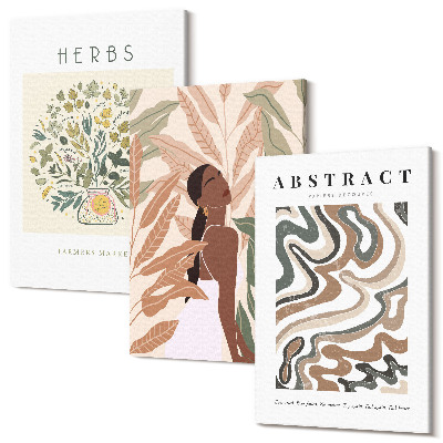 Kép szett triptichon Boho esztétikus pasztell minimalista plakátok