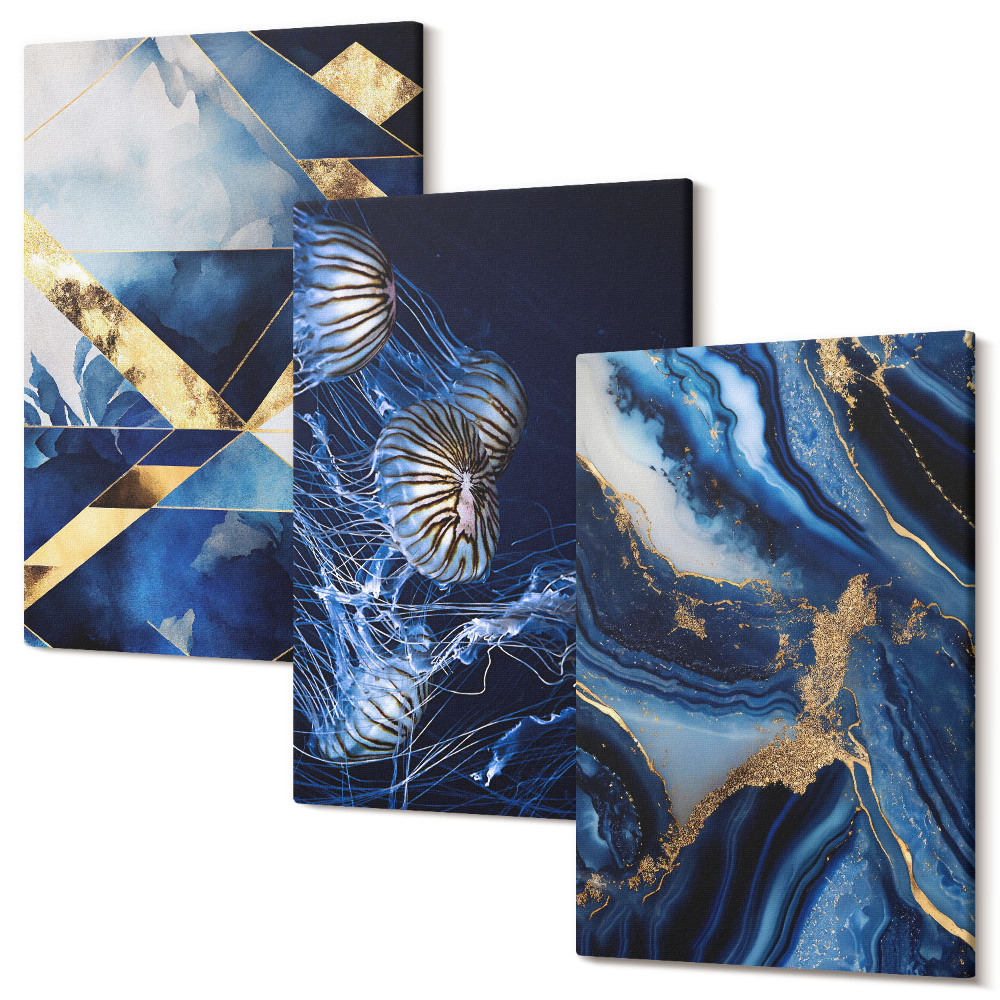 Falikép szett triptichon Absztrakt elegáns minták ékezetekkel