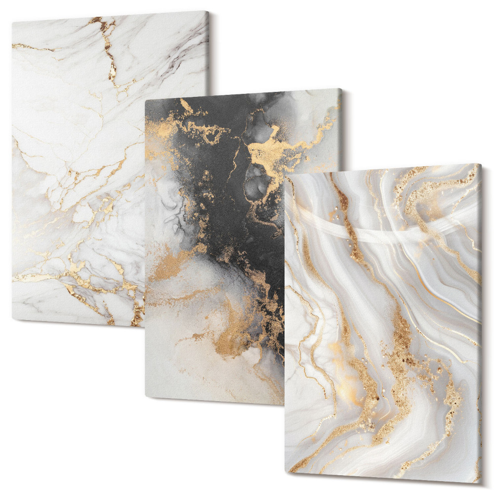 Kép szett triptichon Absztrakt minták fehér és fekete árnyalatokban