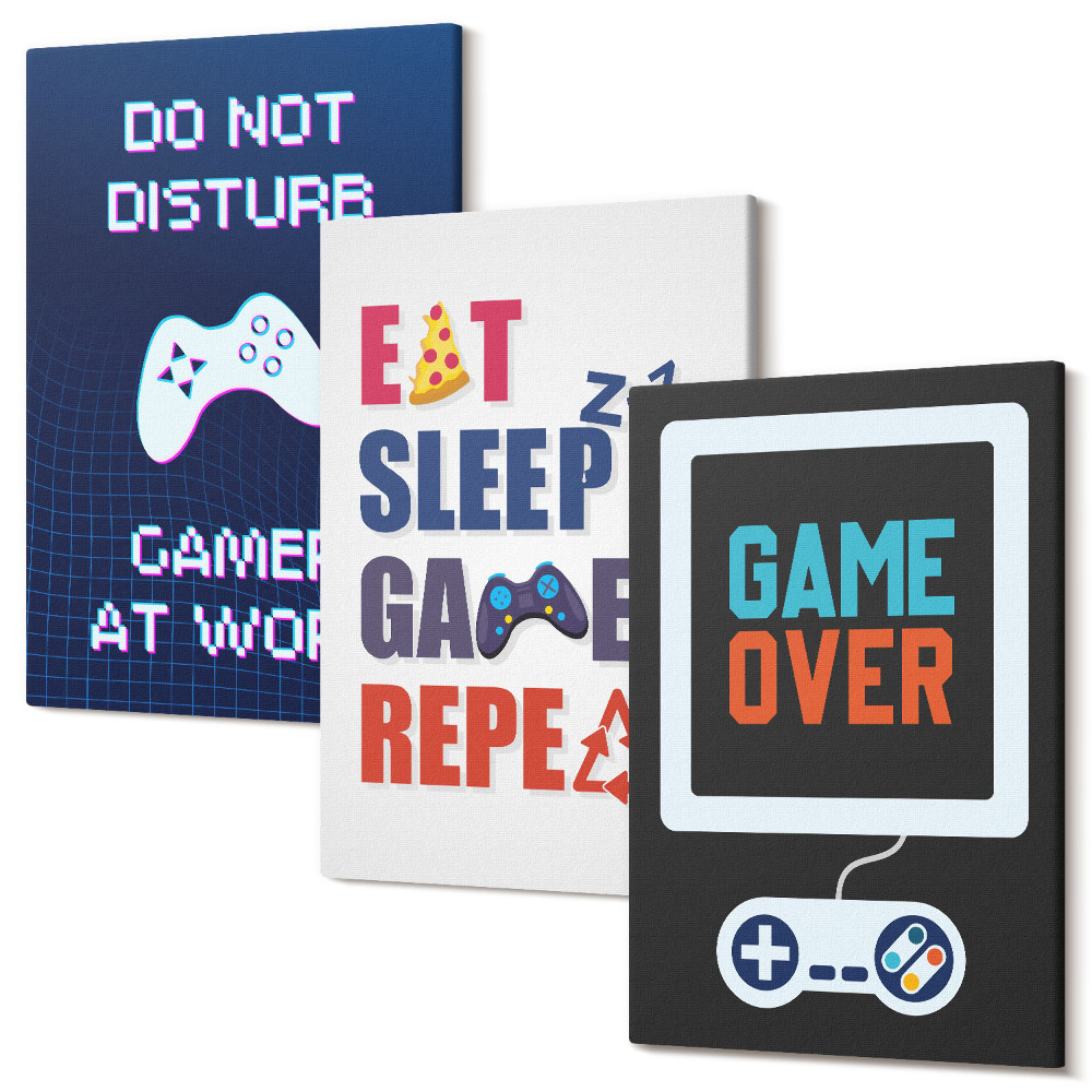 Falikép szett triptichon Szórakoztatással kapcsolatos játékosfeliratok