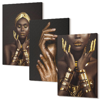 Háromrészes vászonkép szett Elegáns portréi egy afrikai nőről