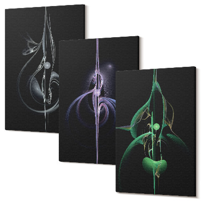 Kép szett triptichon Absztrakt minták fekete és színes árnyalatokban