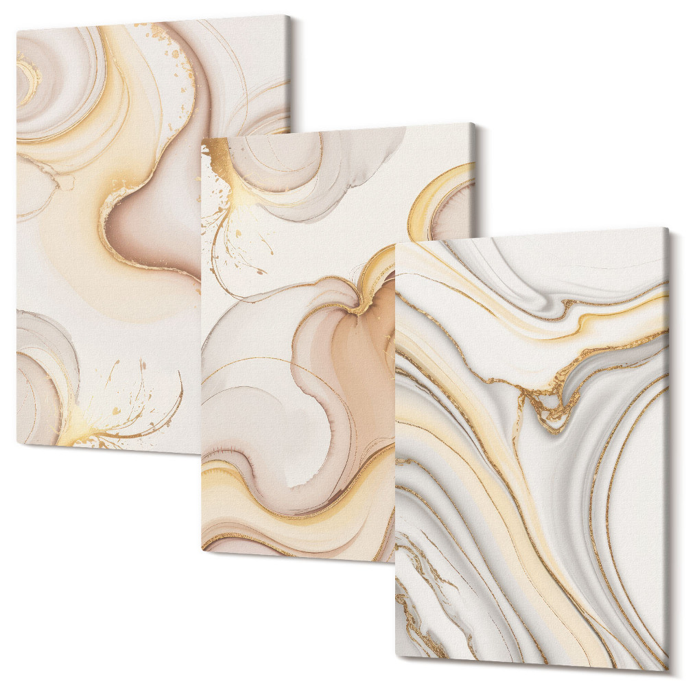 Falikép szett triptichon Lineáris absztrakt motívumok stílusos dekoráció