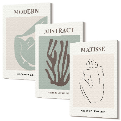 Kép szett triptichon Stílusos festmények Henri Matisse absztrakt motívumokkal