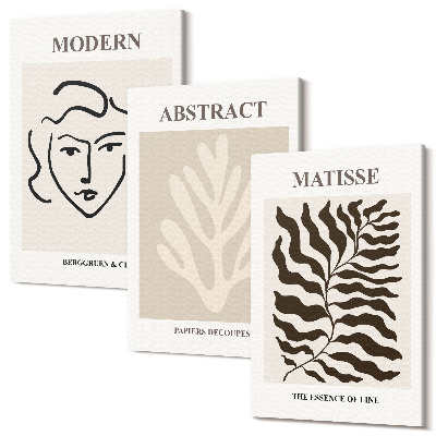 Falikép szett triptichon Az arc és a levelek illusztrációi Henri Matisse grafikáiról