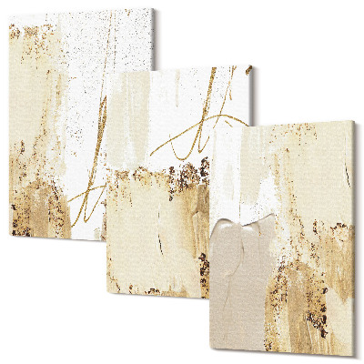 Kép szett triptichon Absztrakt minták bézs és fehér árnyalatokban