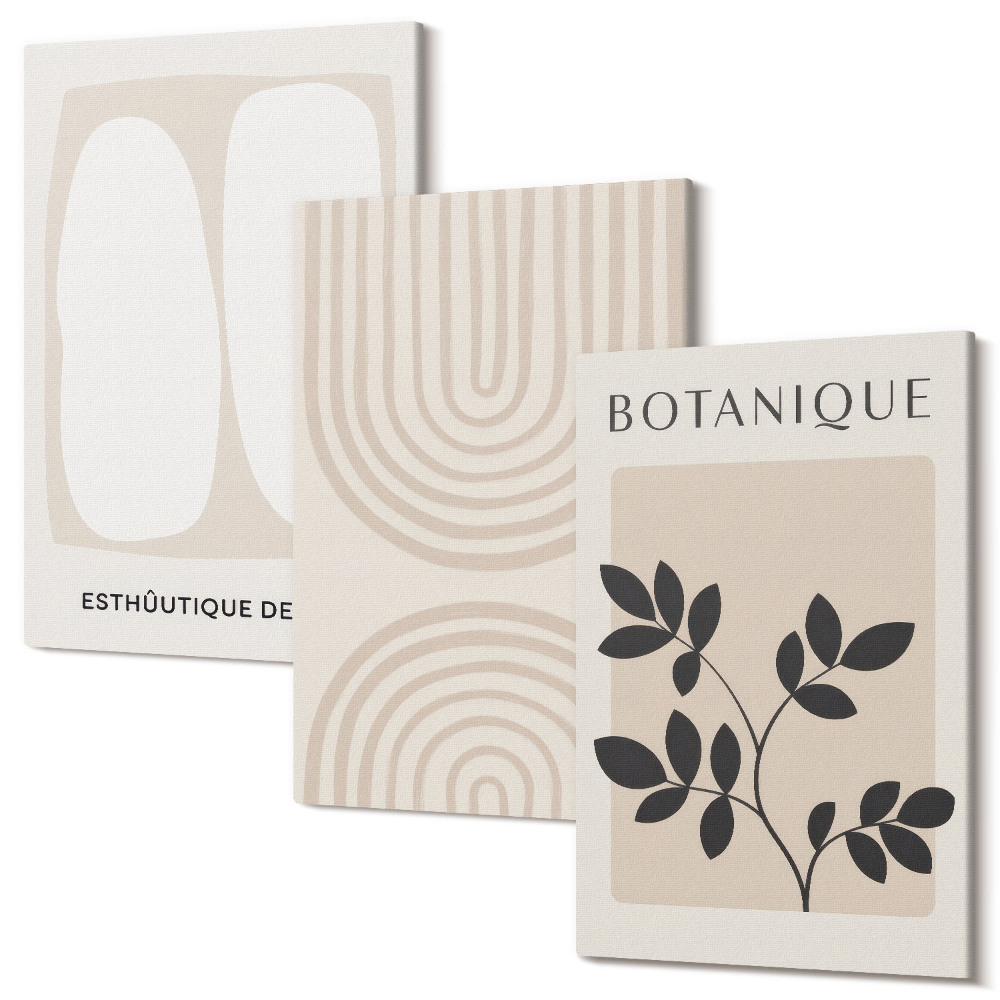 Falikép szett triptichon Boho finom plakátok absztrakt növényi motívumok