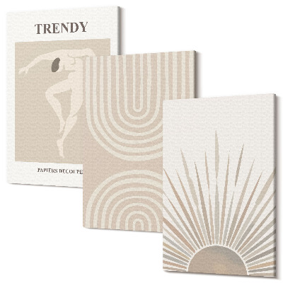 Kép szett triptichon Pasztell plakátok, divatos boho absztrakciók