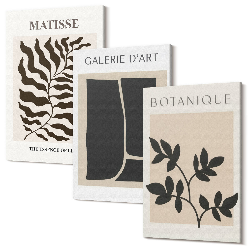 Falikép szett triptichon Minimalista poszterek növényi mintákkal és absztraktokkal