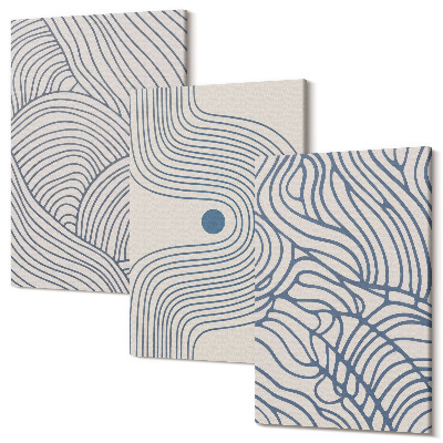 Kép szett triptichon Absztrakt dekoratív vonalak hullám formák