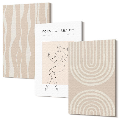 Falikép szett triptichon Absztrakt minták finom boho dekorációk