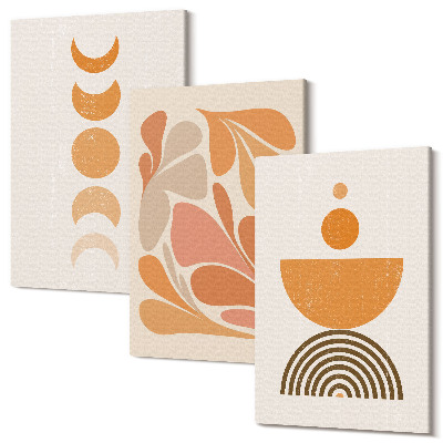 Falikép szett triptichon Absztrakt formák narancssárga árnyalatokban