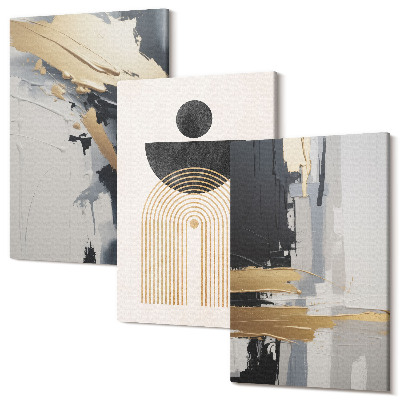 Háromrészes vászonkép szett Geometria absztrakt elegáns kompozíció