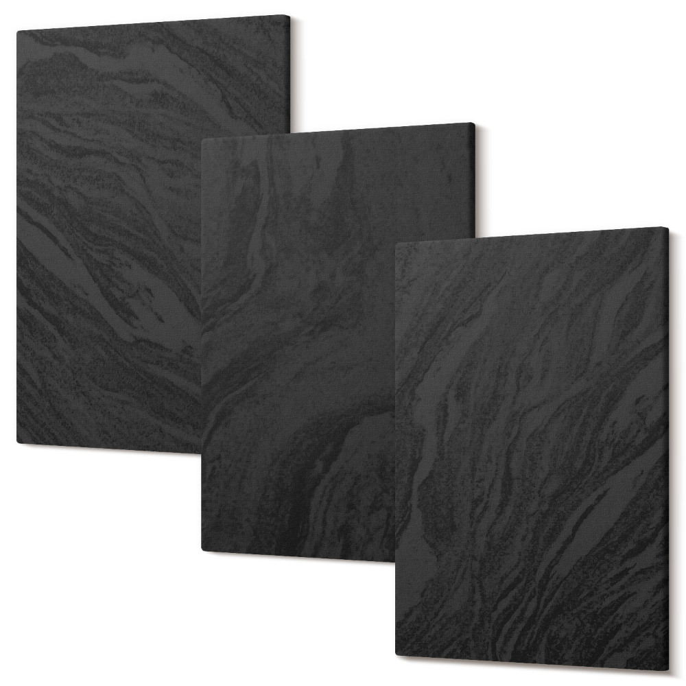 Falikép szett triptichon Sötét márvány elegáns textúrák elbűvölő stílusban