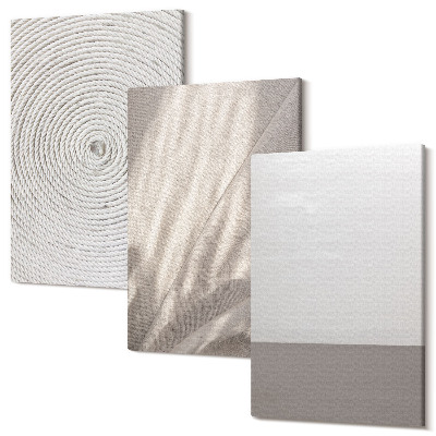 Falikép szett triptichon Finom természetes textúrák boho stílusban