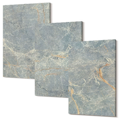 Háromrészes vászonkép szett Zöld erezett márvány díszítő kőszerkezet