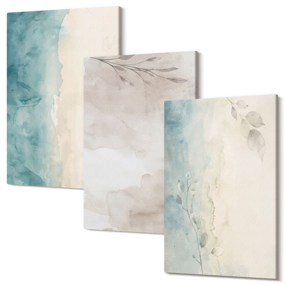 Háromrészes vászonkép szett Finom akvarell festői textúra