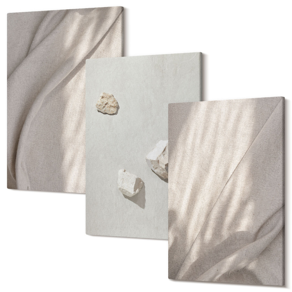 Háromrészes vászonkép szett Közeli képek a modern boho stílusú szerkezetekről