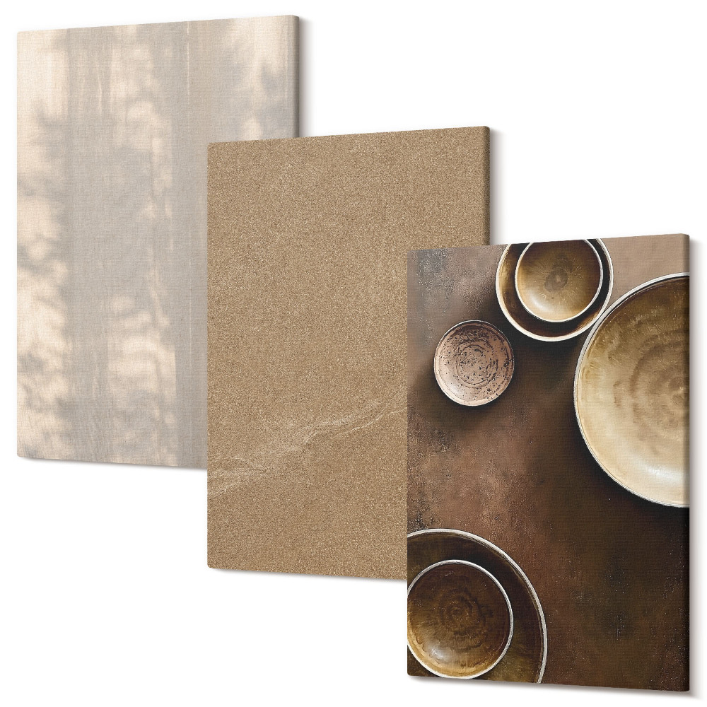 Falikép szett triptichon Struktúrák és textúrák minimalista stílusban