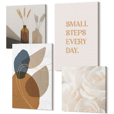 Négy részes vászonkép Absztrakt formák és természetes akcentusok