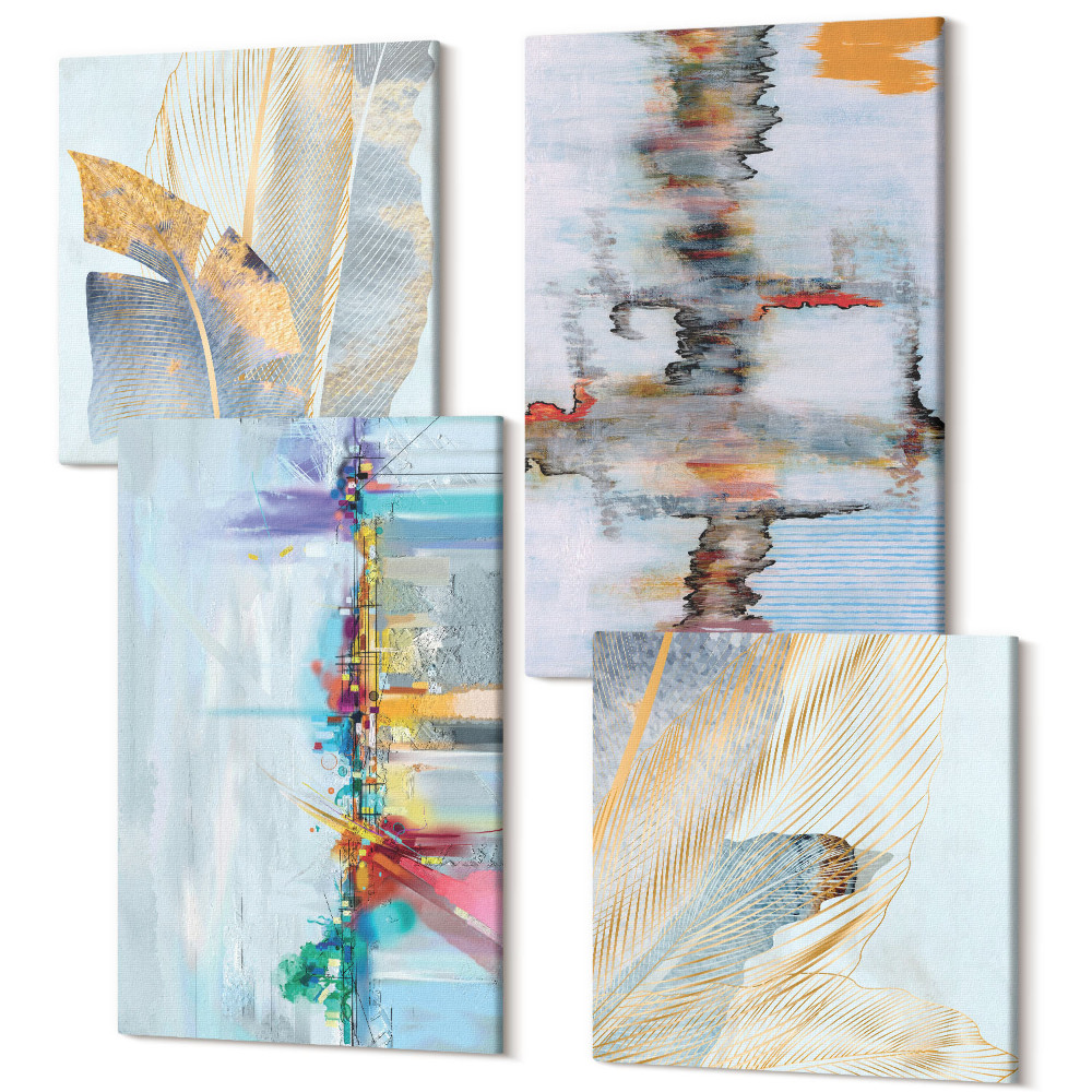 Négy részes vászonkép Absztrakt kompozíciók festési stílus