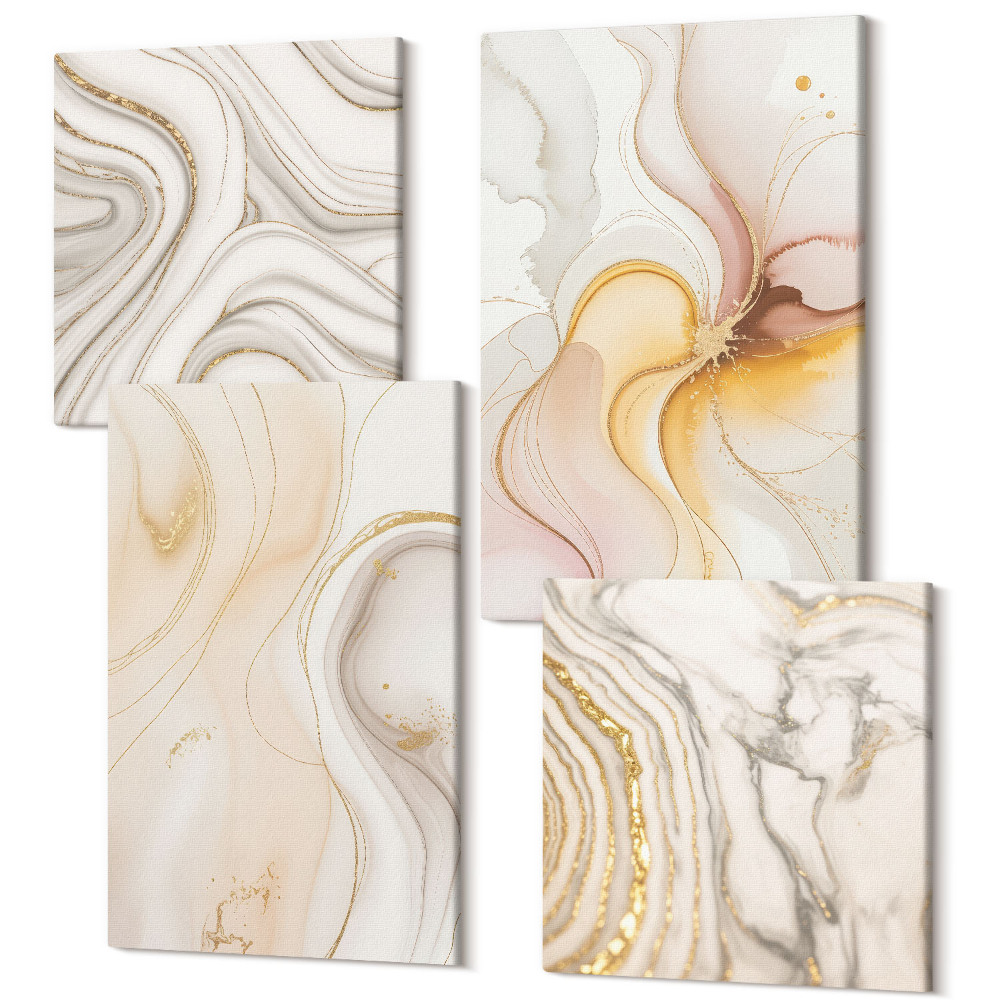 Négy részes vászonkép szett Absztrakt meleg minták elegáns motívumok