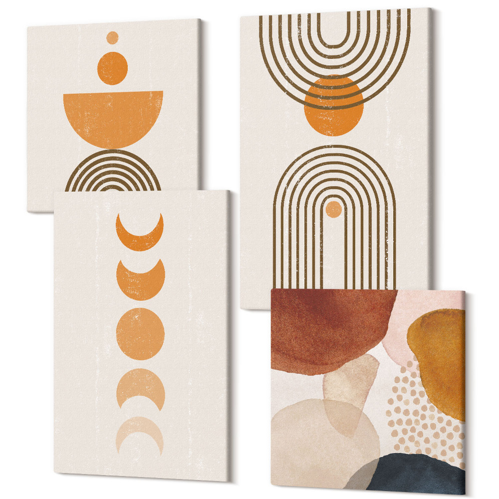 Négy részes vászonkép szett Boho minimalista dekoratív design
