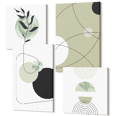 Négy részes vászonkép szett Absztrakt formák visszafogott színekben