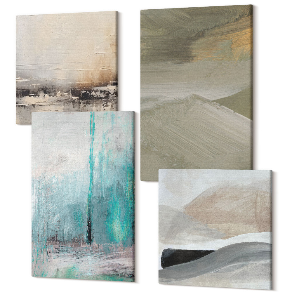 Négy részes vászonkép szett Festett absztrakt minimalista dekoráció