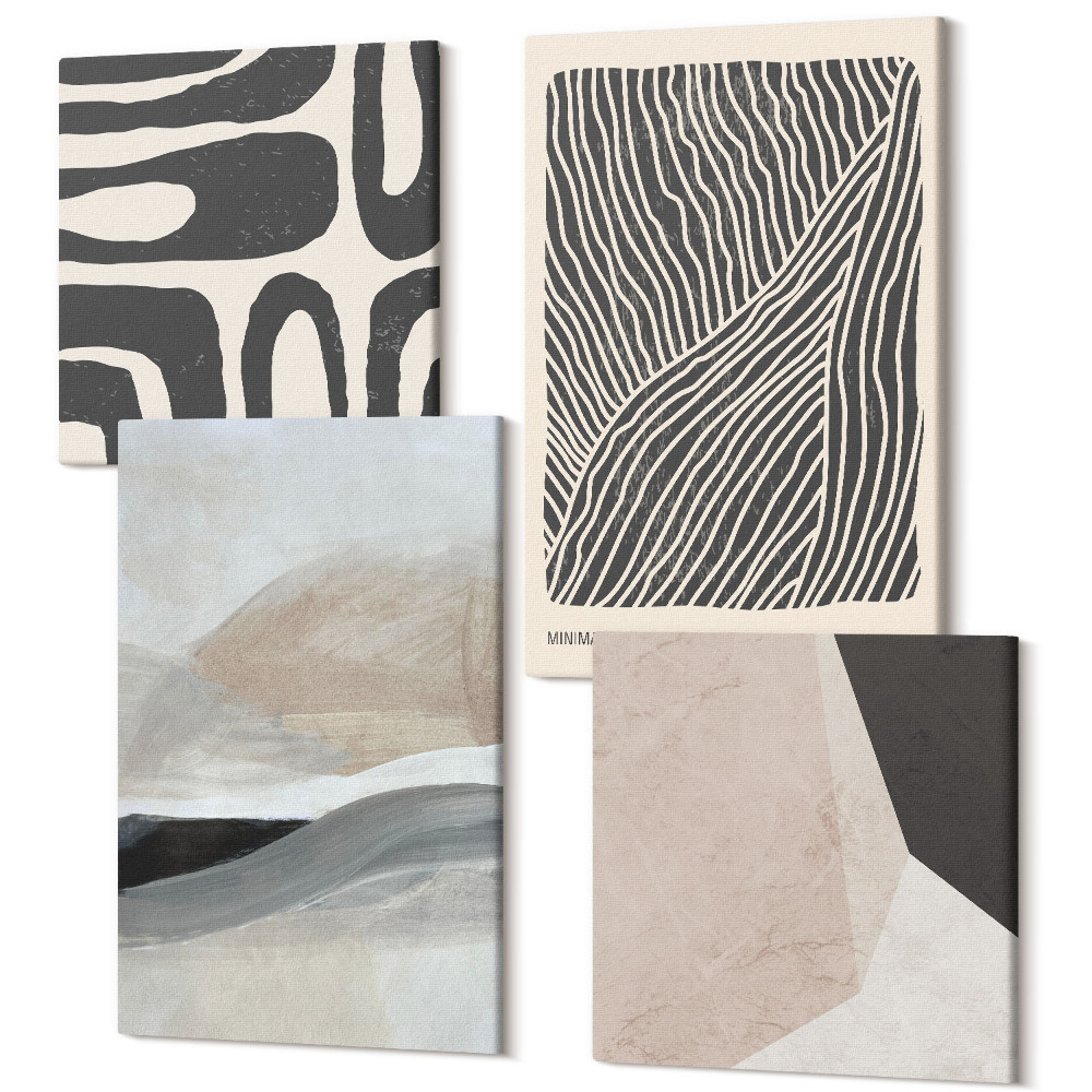 Négy részes vászonkép szett Absztrakt minták dekoratív formák boho