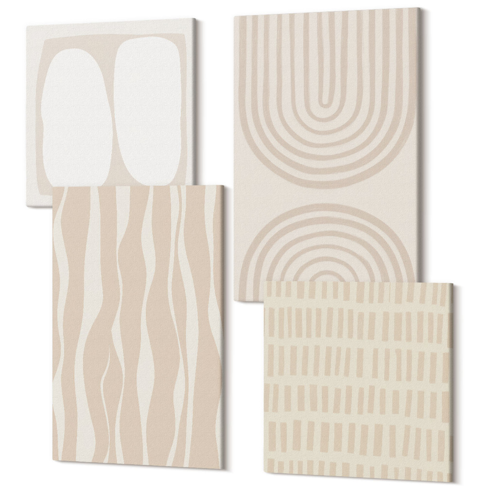 Négy részes vászonkép szett Absztrakt minták szabálytalan formák boho