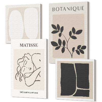 Négy részes vászonkép Stílusos minimalista festmények Matisse növényi motívumokkal